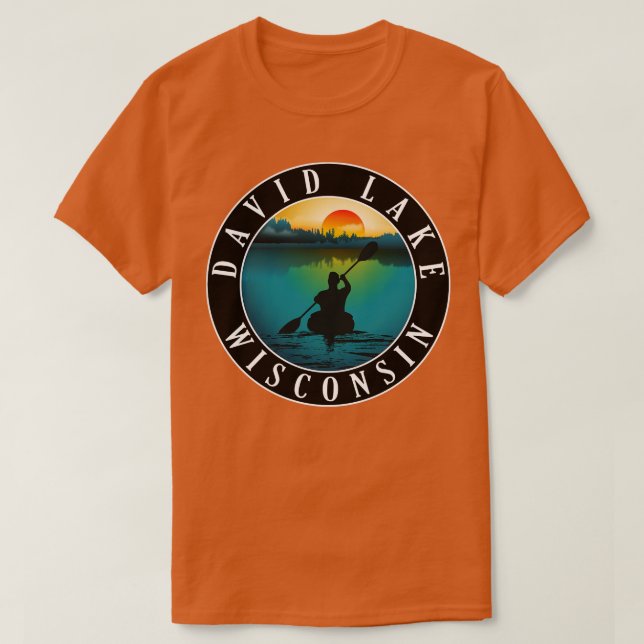 David Lake Wisconsin Kayaking T-Shirt (Design Front)