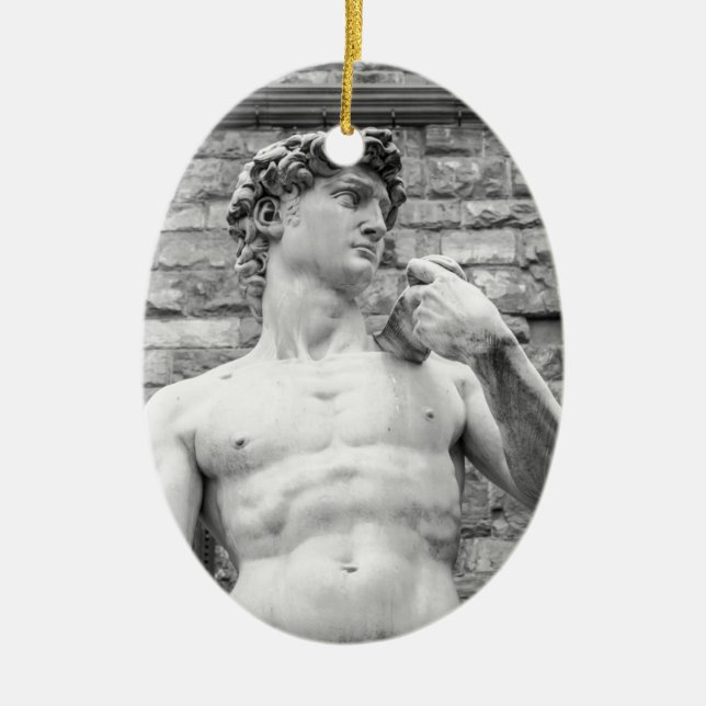 David (Michelangelo) Ceramic Tree Decoration (Front)