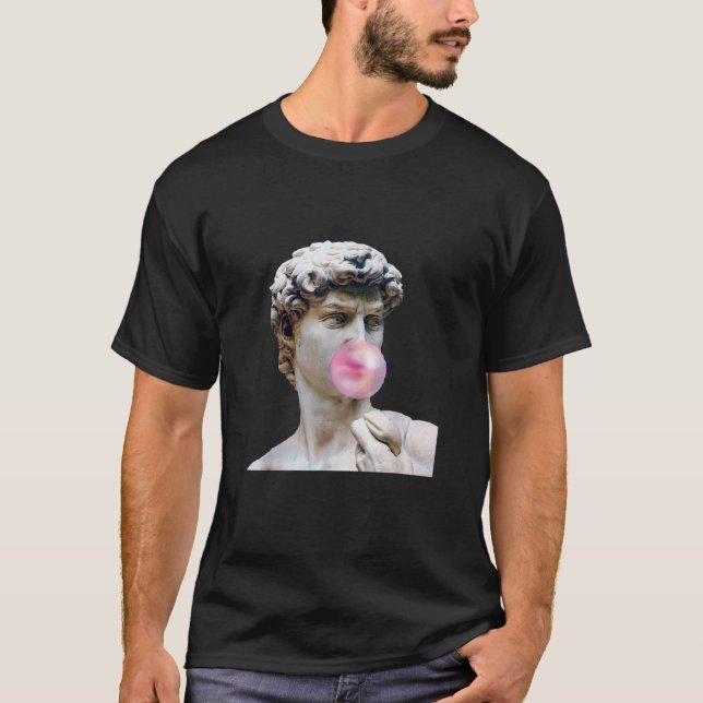 David Michelangelo with Bubblegum Statue Art Man W T-Shirt (Front)