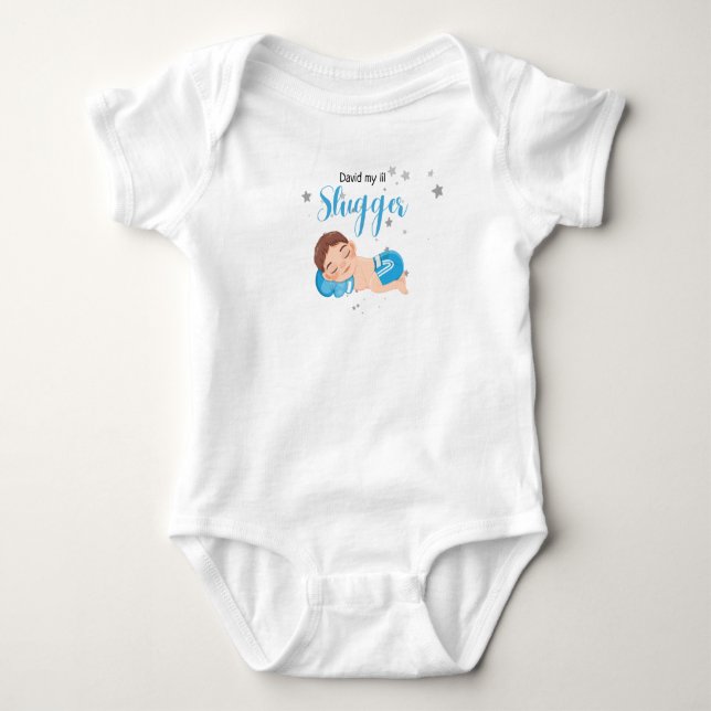 David my lil slugger t-shirt bodysuit (Front)
