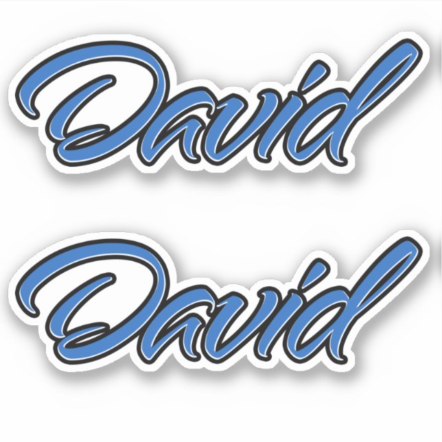 David Name blue sticker Sticker Sticker Stickerset (Front)
