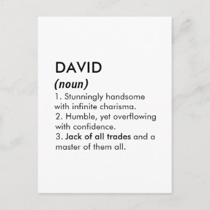 David name, Editable name, Custom name Postcard