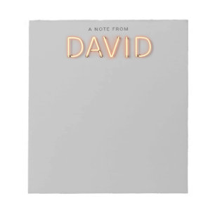 David  Name in Glowing Neon Lights Notepad