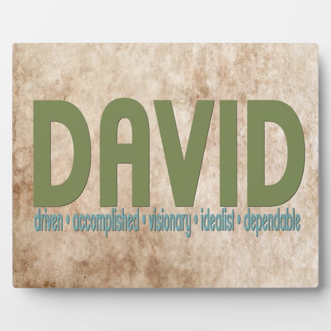 { David } Name Meaning Plaque (Front)
