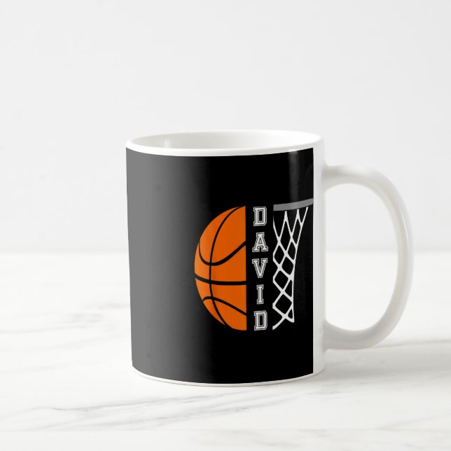 David Name Personalised Basketball Player Graphic  Coffee Mug (Right)