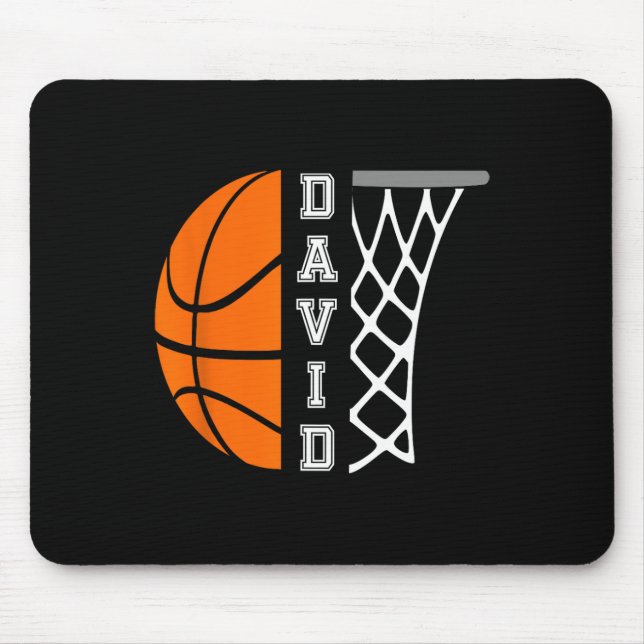 David Name Personalised Basketball Player Graphic  Mouse Mat (Front)