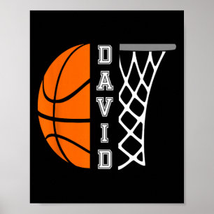David Name Personalized Basketball Player Graphic  Poster