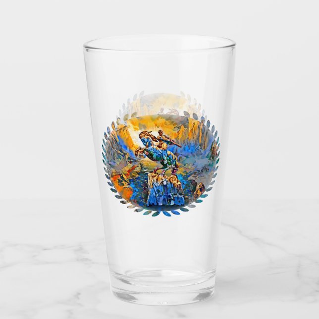 David of Sassoun Glass Cup (Front)