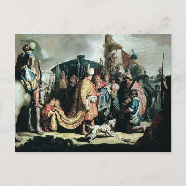David Offering the Head of Goliath to King Saul Postcard (Front)