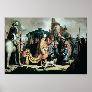 David Offering the Head of Goliath to King Saul Poster