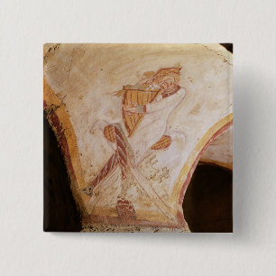 David playing on the harp 15 cm square badge