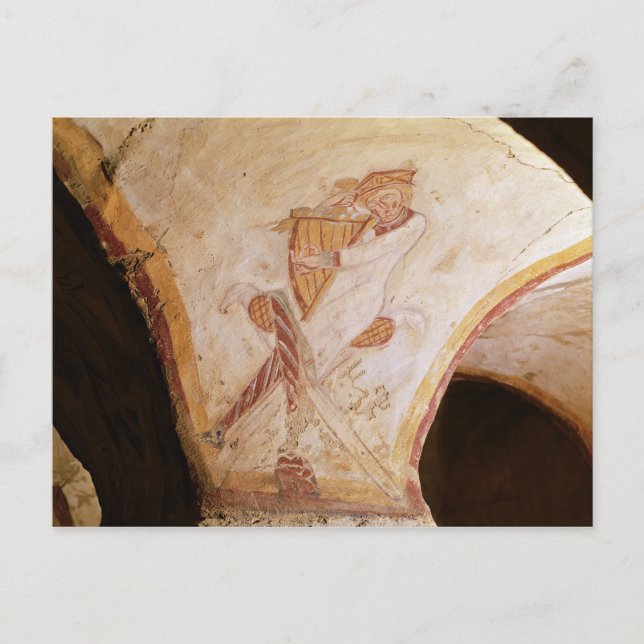 David playing on the harp postcard (Front)