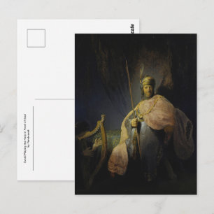 David Playing the Harp in Front of Saul, Rembrandt Postcard