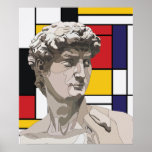 David pop art poster<br><div class="desc">David Michelangelo,  Piet Mondrian pop art</div>