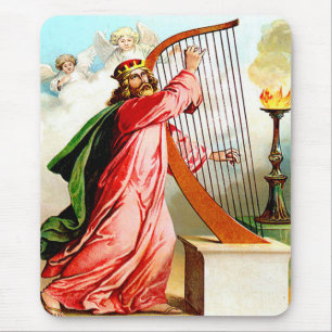 David praising god on harp mousepad