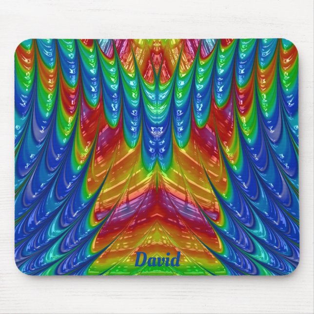 DAVID ~ Pretty 3D Pattern ~ Personalised ~ Mouse Mat (Front)