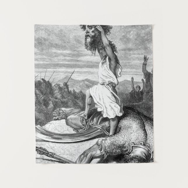 David Slays Goliath From Gustave Dore 1886 Tapestry (Front)