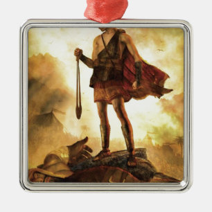 David slays Goliath Metal Tree Decoration