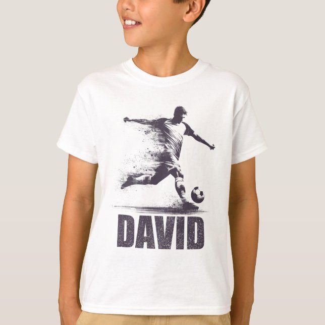 David Soccer Boys Personalised First Name David  T-Shirt (Front)