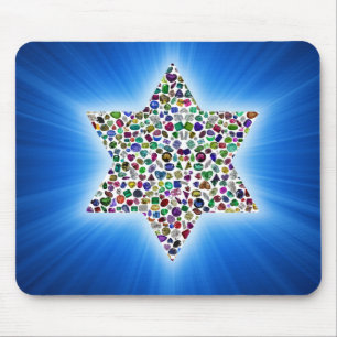 David Star made with Gemstones in All Colors Mouse Mat
