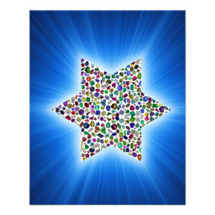 David Star made with Gemstones in All Colors Photo Print