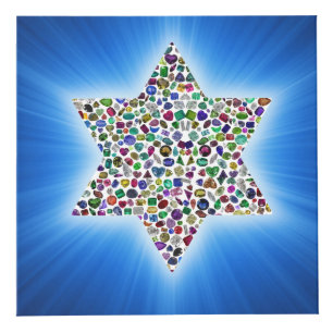 David Star made with Gemstones in All Colours Cube