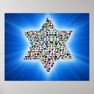 David Star made with Gemstones in All Colours Poster