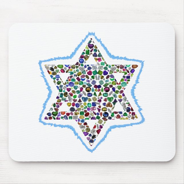 David Star made with Gemstones Mouse Mat (Front)