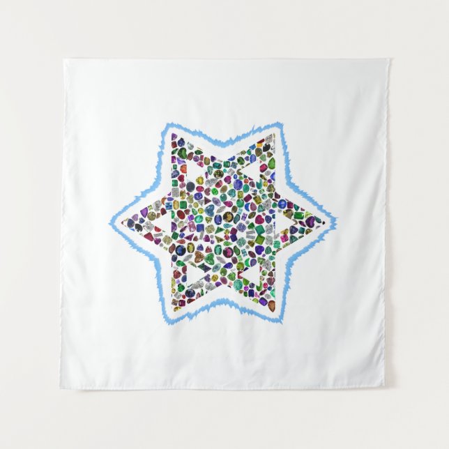 David Star made with Gemstones Tapestry (Front (Horizontal))