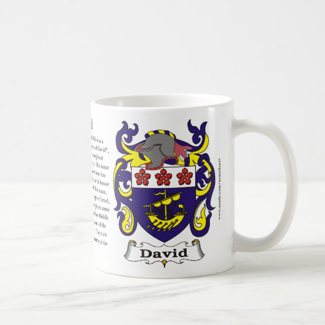 David, the Origin, the Meaning and the Crest on a Coffee Mug (Right)