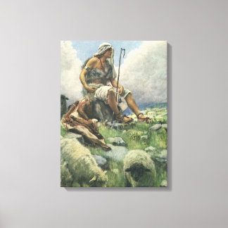 David the Shepherd by Copping, Vintage Religion Canvas Print