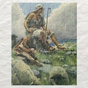 David the Shepherd by Copping, Vintage Religion Jigsaw Puzzle