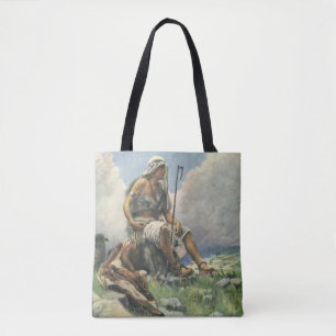 David the Shepherd by Copping, Vintage Religion Tote Bag
