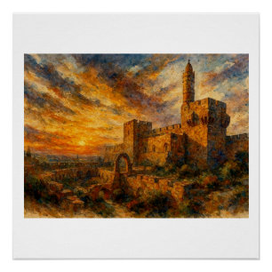 David Tower At Sunset, Poster