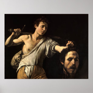 David with the Head of Goliath, Caravaggio Poster