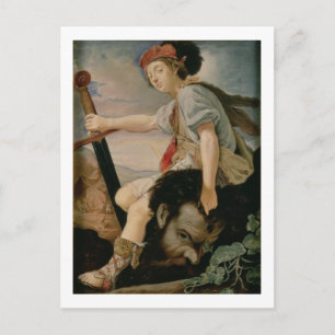 David with the Head of Goliath Postcard
