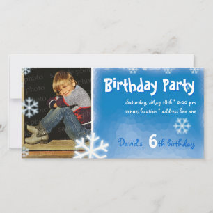 David's Winter Snow Birthday Party Photo