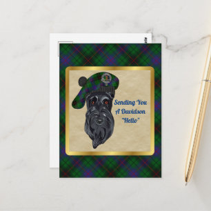 Davidson Clan Badge & Tartan Postcard