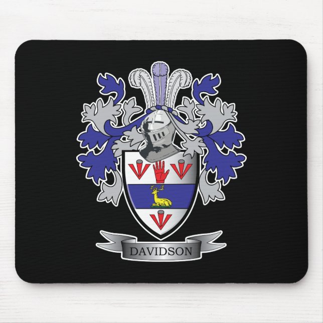 Davidson Family Crest Coat of Arms Mouse Mat (Front)