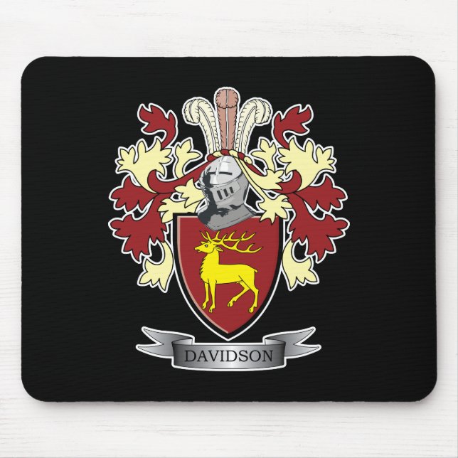 Davidson Family Crest Coat of Arms Mouse Mat (Front)