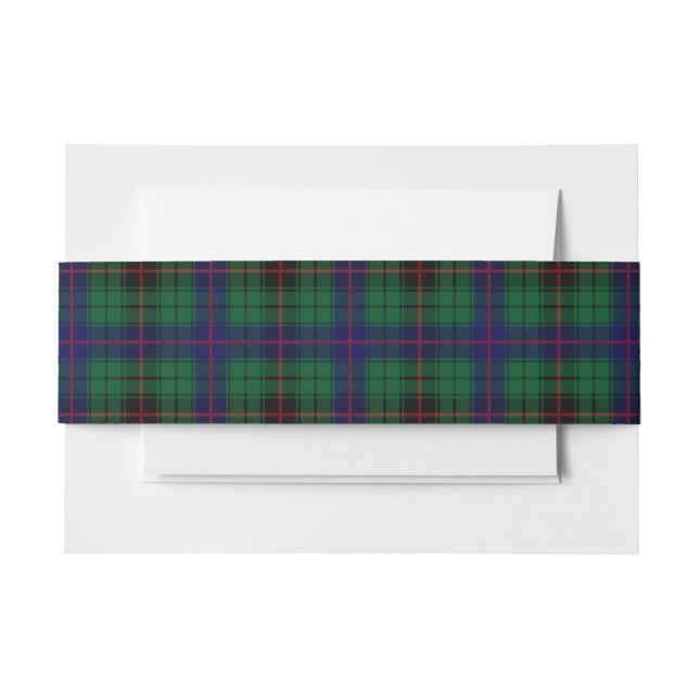 Davidson Scottish Tartan Belly Band Invitation Belly Band (Front Example)