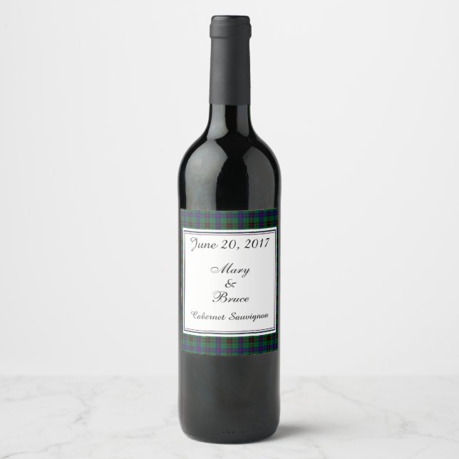 Davidson Scottish Wedding Wine Label (Front)