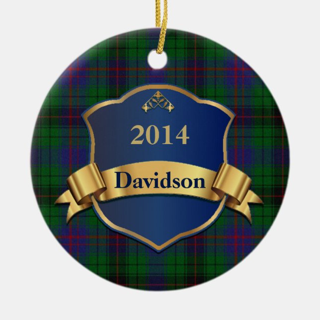Davidson Tartan Plaid Custom Ornament (Front)