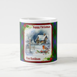 Davidson Tartan & Robin Christmas Large Coffee Mug