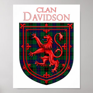 Davidson Tartan Scottish Plaid Lion Rampant Poster