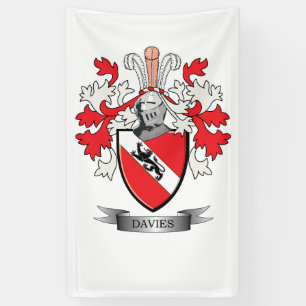 Davies Family Crest Coat of Arms Banner