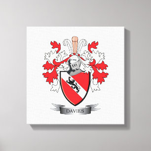 Davies Family Crest Coat of Arms Canvas Print