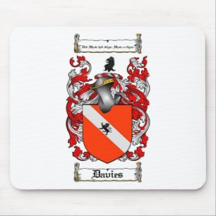 DAVIES FAMILY CREST -  DAVIES COAT OF ARMS MOUSE MAT