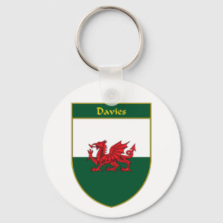 Davies Welsh Flag Shield Key Ring