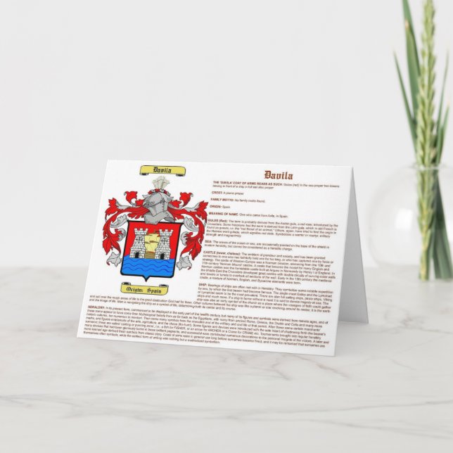 Davila (meaning) card (Front)